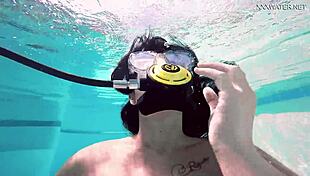 Brita Piskova Masturbates Sensually Underwater in Tight Swimming Pool