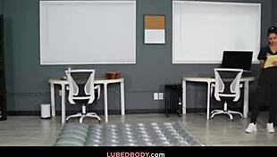 Gorgeous Nina demonstrates Nuru massage joys to businessman Evan