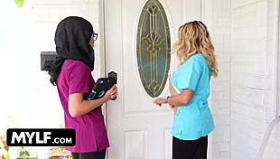 Busty Milf Doctor Vivianne Desilva And Muslim Assistant Bianca Bang To Cure Cock Injury In Hospital