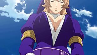 in queens blade rebellion ova episode 02, the nun faces intense battles in high definition