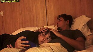 watching netflix with stepsister, couldn't resist putting dick in mouth, almost caught