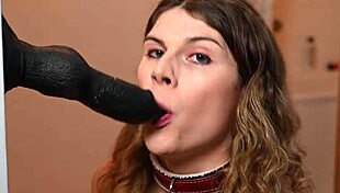 Zeta Paws Performs Dildo Deepthroat And Blowjob Solo