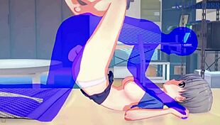 Hana and Yanagi Uzaki dive into intense 3D hentai sex cartoon