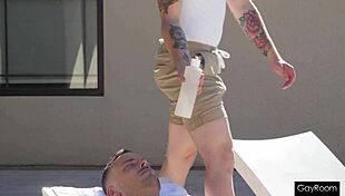 Trent Intensely Rails Poolboy's Asshole With Monster Cock