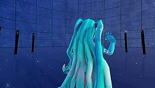 cat fate cosplay with adult miku in 3d vr 😺