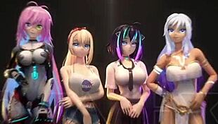 3D VRChat MMD of elfie love's tit-ting cumshot delight