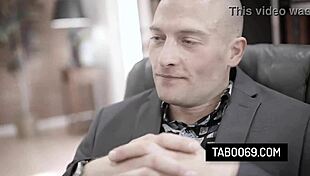 busty councilwoman angela white bent over the office desk, getting doggystyled by a taboo businessman