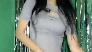 Wow! This sexy Asian Korean girl dances provocatively on Uplive livestream webcam show!