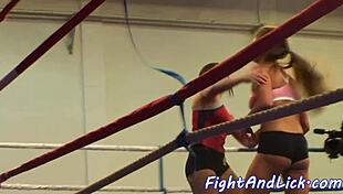 Busty beauties love wrestling naked in close up european amateurs