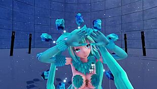 cat fate cosplay with adult miku in 3d vr 😺