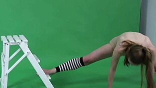 anna mostik spreads legs wide!