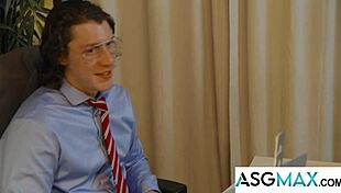 Hot Guys Secretly Hookup in Gay Office Parody