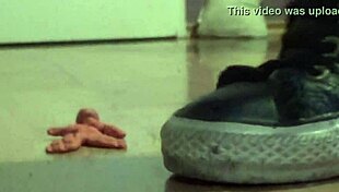 Tall Giantess Clayman Stomps with Huge Feet