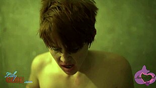 Blonde bookworm's subtle ass licking turns to strap-on fucking with clothes ripped