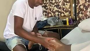 Big black cock assfucks shaved pussy in Rio swing house.