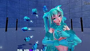 cat fate cosplay with adult miku in 3d vr 😺