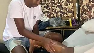 Big black cock assfucks shaved pussy in Rio swing house.