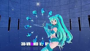 cat fate cosplay with adult miku in 3d vr 😺