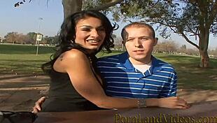 Persia, the hot persian wife, gets fucked by huge cock next to hubby