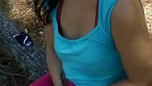 naked amateurs engage in outdoor fucking and blowjob in forest slow motion