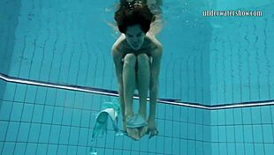 gazel podvodkova swims naked underwater in bikini