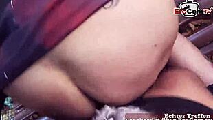 Yo, picked up this German mature housewife for a wild outdoor fuck in the park!