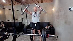 Muscular Bodybuilder Showers After Intense Workout!