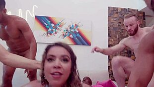 nympho victoria dias takes six studs in triple penetration