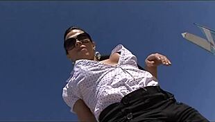 brunette shemale feels deep anal pleasure with crossdressing cumshot