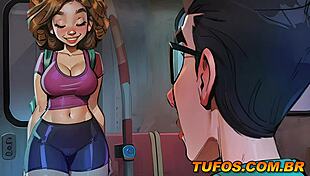 Chatting about the hot nerd in the dark metro enjoying herself