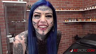 australian beauty amber luke gets a new nose tattoo