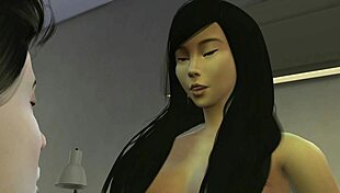 Alodia rides in this intriguing anime hentai scene