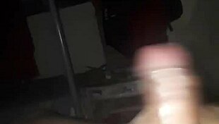 gay guy masturbates his cock late at night at home