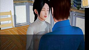 Hentai Girl Rides Cowgirl in Family Game Scenario