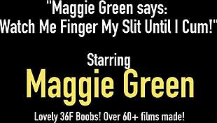 Maggie Green fingers her pussy until she cums