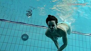 gazel podvodkova swims naked underwater in bikini