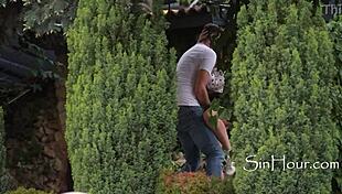 Horny anal fucking in garden