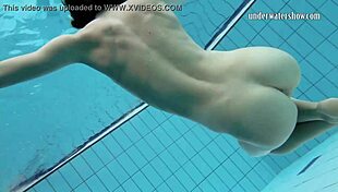 gazel podvodkova swims naked underwater in bikini