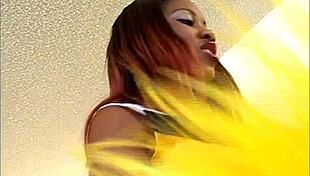 Ebony cheerleaders in uniform blowjob and facial naughty team action