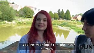 Hey, wanna see a little 18+ redhead flaunt her skills in public?