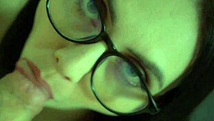 I suck my boys sloppy with face fucking and gagging for monster cock cumshot