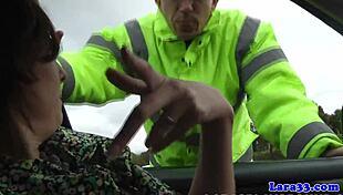 Look at this classy British mature swallowing cum after a close-up lick