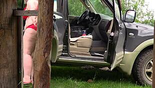 Hey, voyeur spies on two mature lesbians making porn with a fat milf's big ass backstage