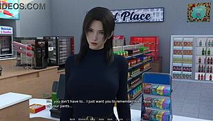 working behind the counter in this anime scene