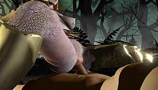 Malenia on top in the forest, an erotic parody of the popular game