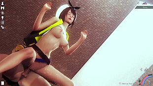 Anime couple fucks from behind in 3d.