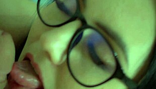 I suck my boys sloppy with face fucking and gagging for monster cock cumshot