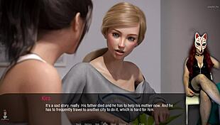 Kate, the brunette secretary in the skirt and blouse