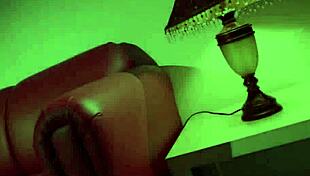 Russian milf nikita masturbates in red lingerie solo.