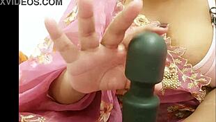 Latina teen 18+ wearing saree in intimate family setting